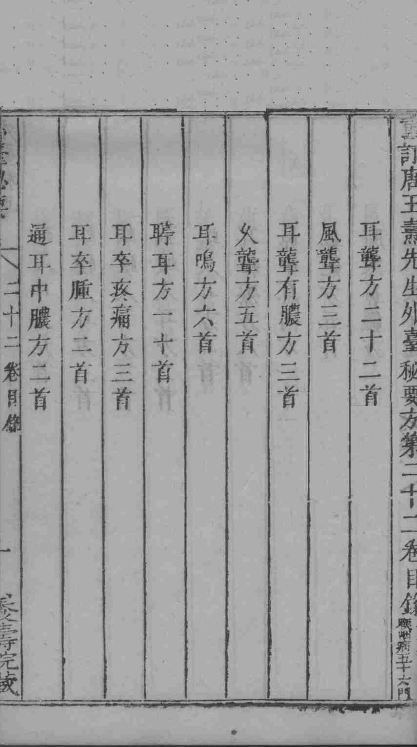 外台秘要  22卷